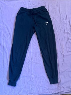 Gymshark Black Athletic Joggers with White Logo